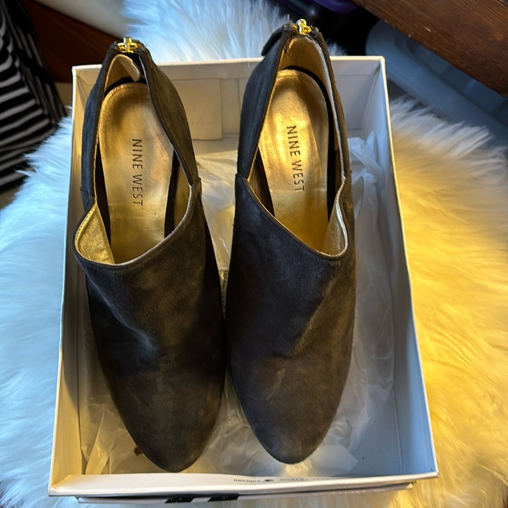Nine West Suede High Heel Platform Booties 8.5